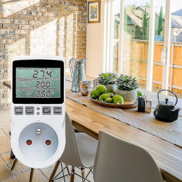 Digitaalinen Lämpötilanohjain, Lämmitys- ja Jäähdytystermostaatti Pistorasia LCD-lämpötilanohjain, 230v Kasvihuoneelle Tilalle (pistorasia) DB