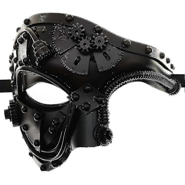 Steampunk Metal Cyborg Venetian Mask, Masquerade Mask For Halloween Costume [DB]