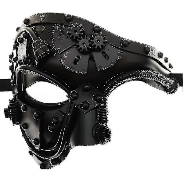 Steampunk Metal Cyborg Venetiansk Mask, Maskeradmask för Halloween-dräkt [DB]