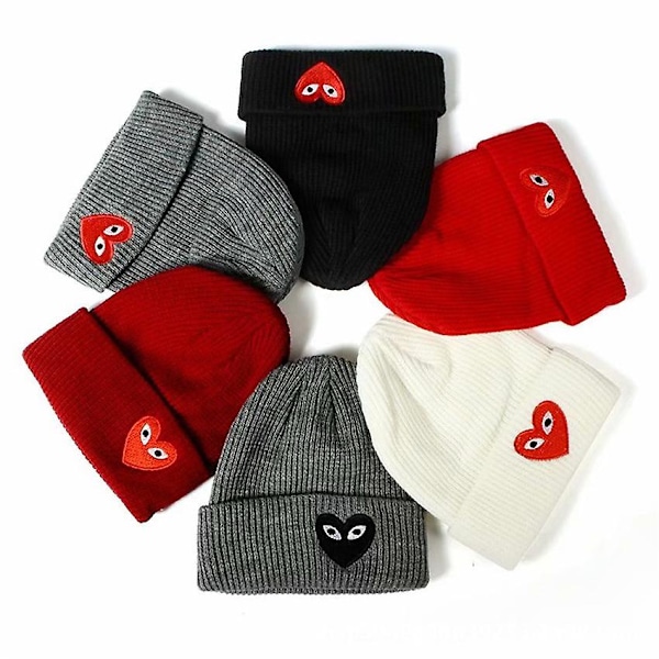 Hjärtformad Unisex Stickad Mössa DB Red