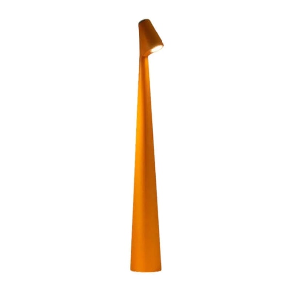 Elegant og slank konisk bordlampe med fot - bærbar og dimbar LED-skulpturlys [DB] Orange