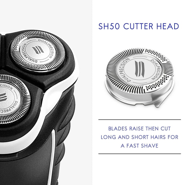 6 stk. SH50 reservehoder for Series 5000 barbermaskiner, S5000 S5420 S5380 S5351 MultiPrecision-blad [DB] Silver
