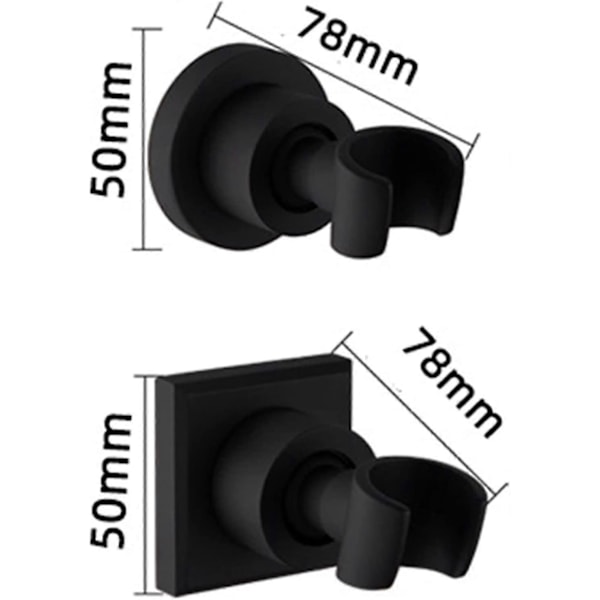 Svart duschhållare i rostfritt stål, väggmonterad duschhuvudhållare för handdusch [DB]
