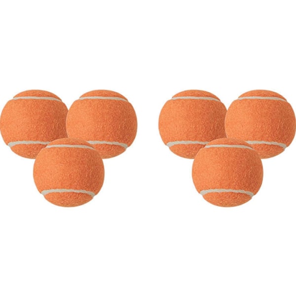 6 stk. tennisbolde til begyndertræning til ketsjersportsbegyndere udendørs kaffe [db] Orange 6.4cm
