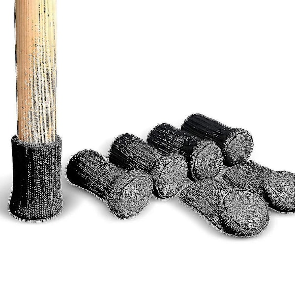 24 stk Stolputebeskyttere Høy Elastisk Møbelsokker Pads Sklisikre Stolputebein {db} Black