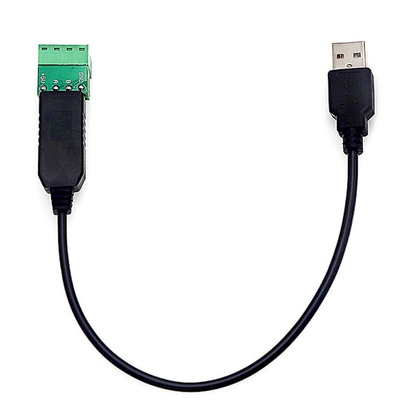 RS485 til USB 485 Konverter Adapter Støtte for Win7 XP WIN98 WIN2000 WINXP WIN7 WIN10 VISTA [DB] Black
