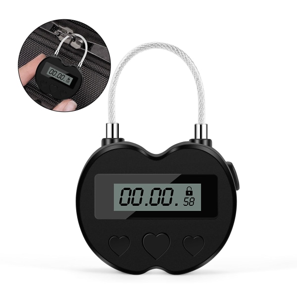Smart tidslås Lcd-display tidslås Multifunktionell reseelektronisk timer, vattentät USB-laddningsbar tillfällig timerhänglås