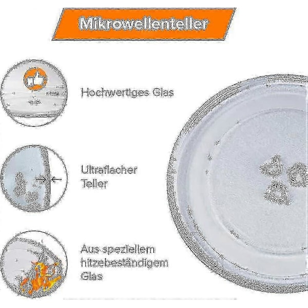24,5 cm universaali mikroaaltouunin pyörivä lasilevy 3 kiinnikkeellä - ZZY [DB]
