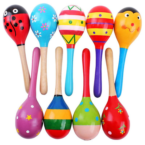 Tre Maraca Rattles Baby Kids Pedagogisk musikkinstrument A0S0 Shaker Db