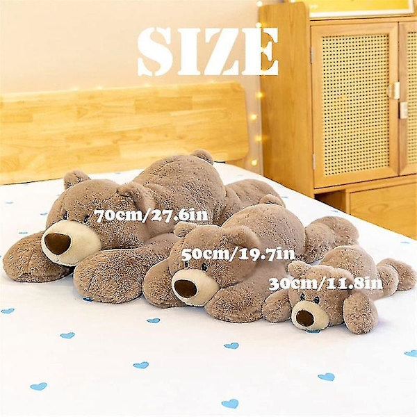 Viktad ångest dinosaurie plysch leksak kastkudde/söt dinosaurie gosedjur docka för pojkar flickor-utmärkt [DB] Brown Bear 30cm 11.8 inch
