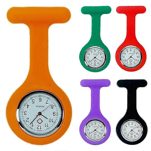 Silikone Sygeplejerske Ur Broche Tunika Fob Sygepleje Sygeplejersker Vedhæng Lommeur [DB] orange