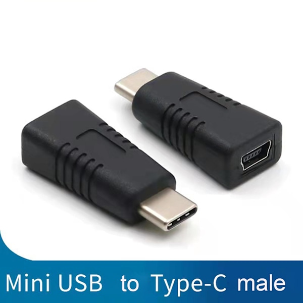 Mini USB Naaras - Type C Uros Adapteri Korroosionesto Kannettava Puhelinmuunnin [db]