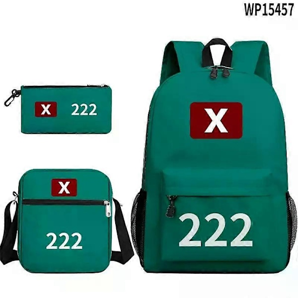3PC Squid Season 2 Selviytymispeli Reppu Opiskelija Koulun Olkalaukku Kirjalaukku db 222 Backpack
