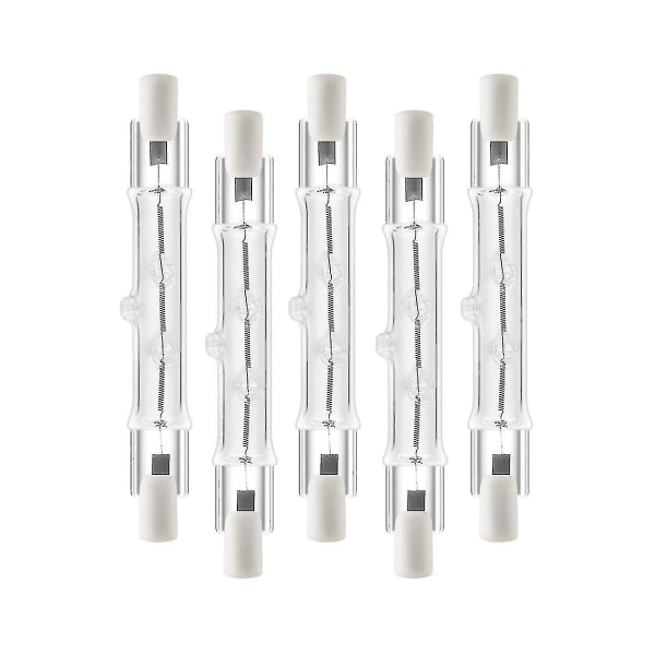 5-pakning R7s 118mm 300w 230v, r7s halogen lineær lyspære, dimbar halogenlampe for konstruksjon Wo fra Suguomei [DB]