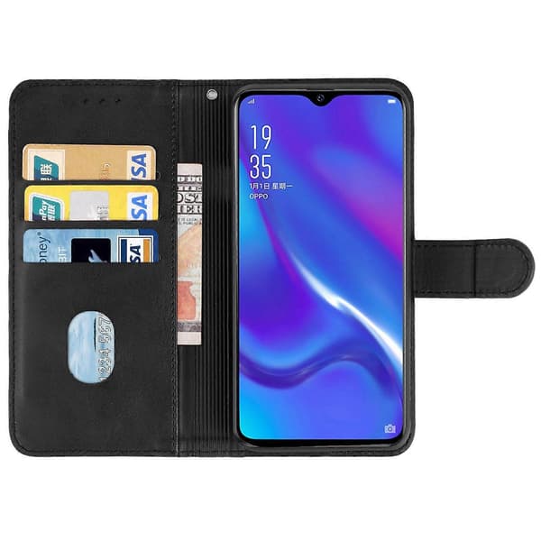 Lærtelefondeksel til OPPO RX17 Neo [DB] Black