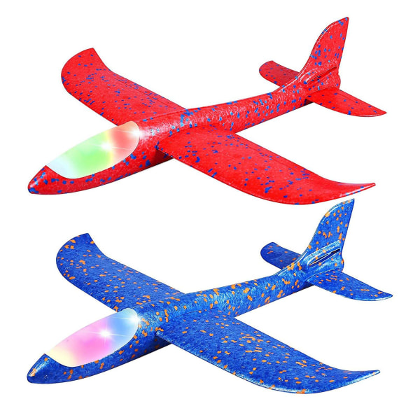 2-pak led lys flylegetøj Kaster skum fly blinkende lysende svævefly udendørs sport Fødselsdagsfest favoriserer