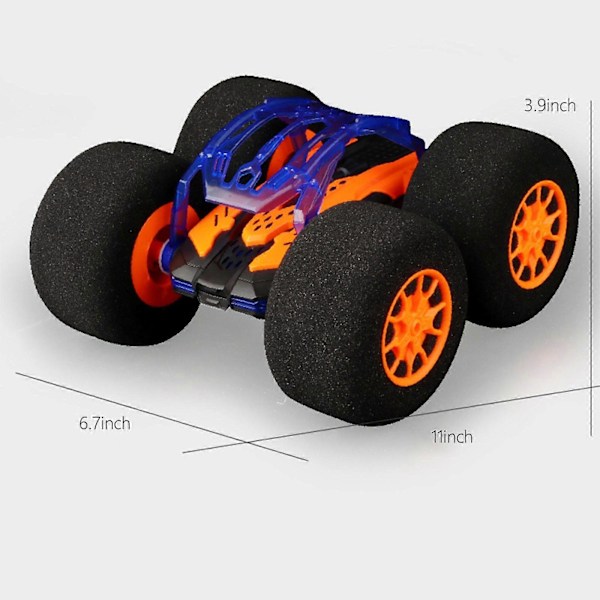 \"RC Fjärrkontroll Bil Svamp Hjul Fjärrkontroll Bil 360 Rotation Stunt Tumlande Bil Barnleksaker För Pojkar Flickor Födelsedag\" [db] Orange