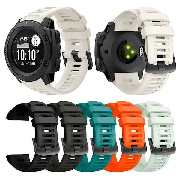 Silikonrem for Garmin Instinct Smart Watch Band Erstatningsarmbånd Armbånd for Garmin [db]