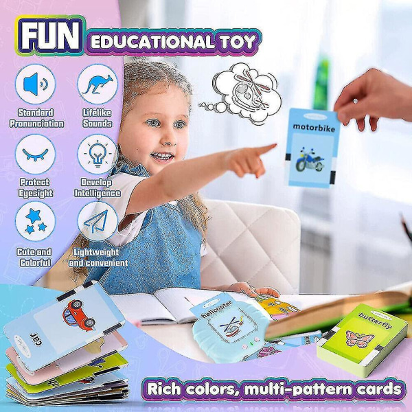 Talking Flash Cards For Småbarn Förskole Ord Inlärningskort Toy db Pink