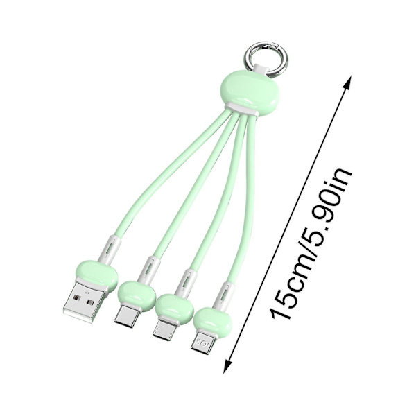 Nopea monilatauskaapeli Kestävä Kannettava 15cm Silikoninen Joustava Matkapuhelimen USB-latauskaapeli db Red