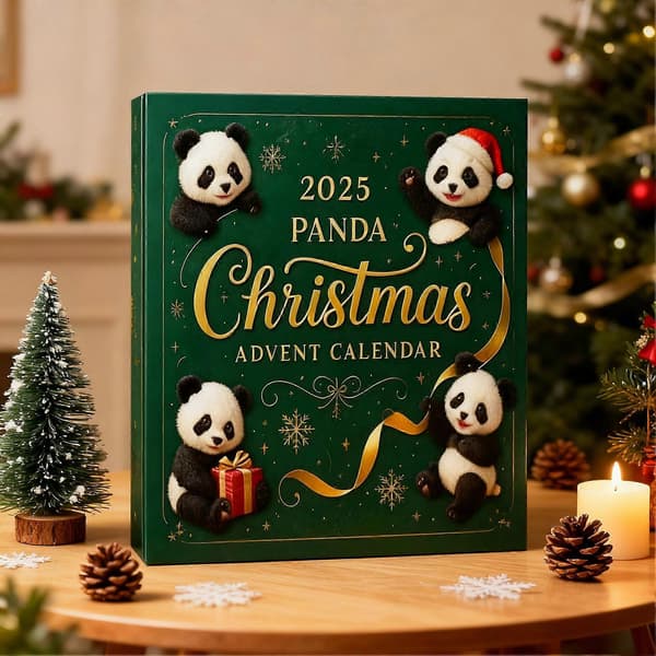 Julekalender med Panda-pynt til ferieudstilling[DB] A