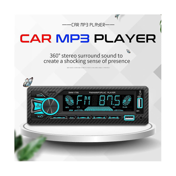 Car Radio 1din Srereo Bluetooth Mp3 Player Fm Receiver With Remote Control Aux/usb/tf Card In Dash Kit