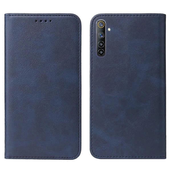 Magnetisk læder telefoncover til Realme 6 [DB] Blue