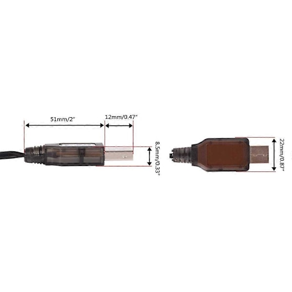7.4V SM4P Omvänd Laddare 4-stifts Litiumbatteri USB Omvänd Laddningskabel [db] Black