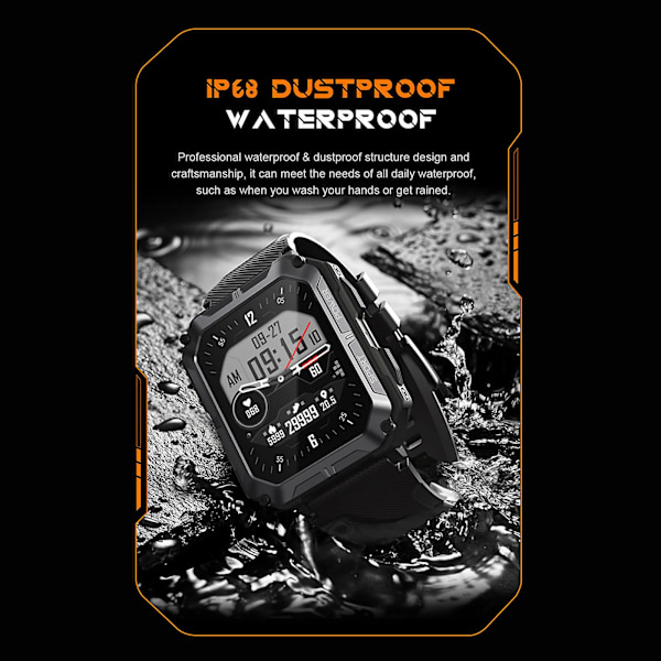 2024 Ny C20pro Smartwatch Hjärtfrekvens Bluetooth Samtal Informations Push Smart Armband Sportklocka App Dafit {DB} Black