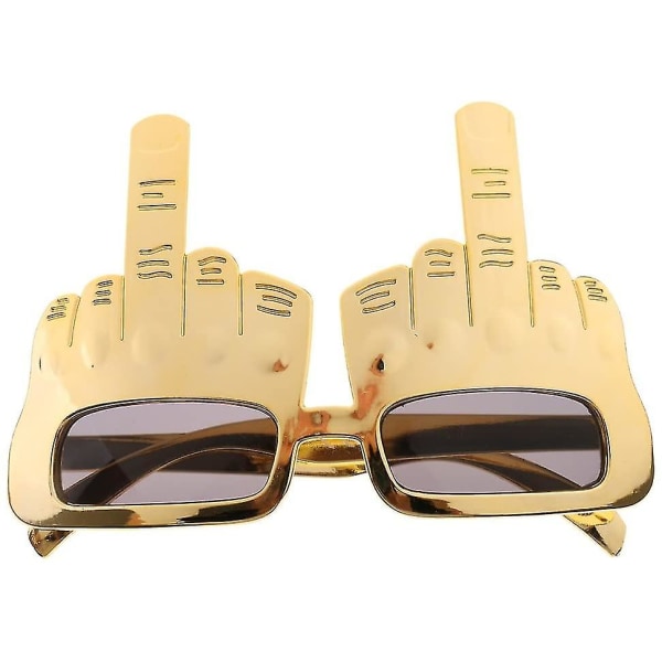 Nyhed mellemfinger solbriller, sjove festbriller Dame Herrer - Hønefest Sjov Make Supplies - Guld Som beskrevet