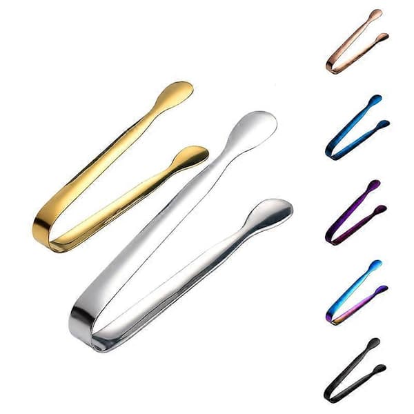 2 stk. Isbittsuger i rustfritt stål for teparty, kaffebar, servering av mat db Black