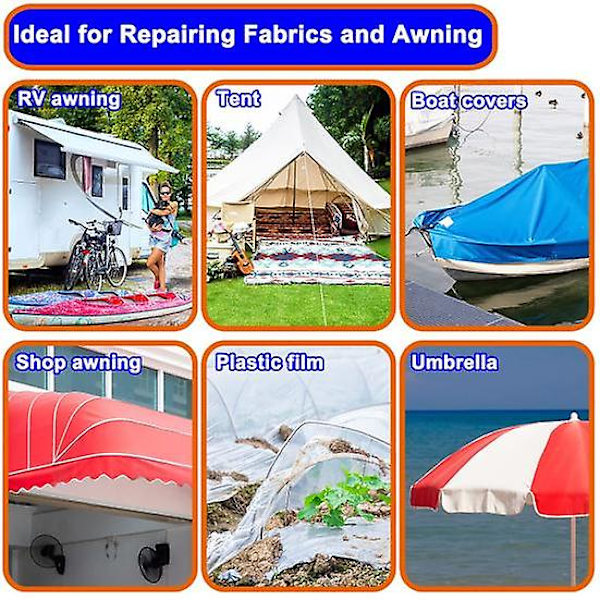 Db Vandtæt RV Markise Reparationstape Stærk Vedhæftning Telt Reparationstape Transparent Båd Dækker Reparation Lappe Kit as the picture 20M