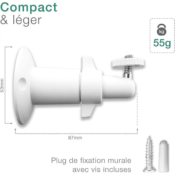 2x Väggfäste för Kamera med 1/4\" Tum Gänga för Eufy eufyCam 3, 3C, 2, 2C, 2C Pro, 1, E Inomhus- och Utomhusövervakningskamerafäste, Se [DB]
