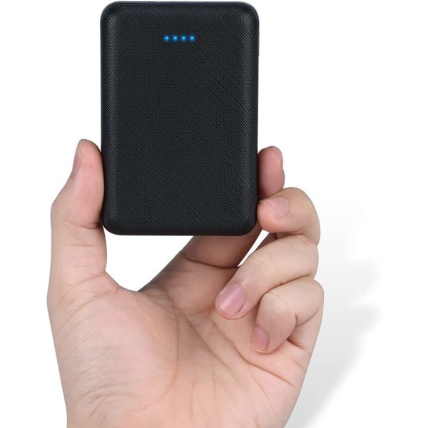 Power Bank 10000mAh, bærbar oplader mini med 2 USB-porte, kompatibel med iPhone, Samsung osv.