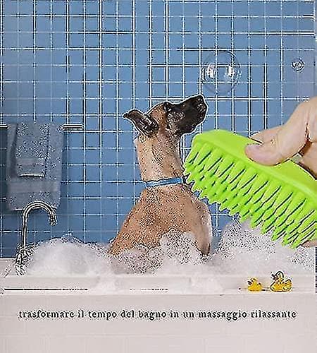 2-pak silikone hundeshampoo-børste, hundemassagekam, blød badebørste til mellemstore hunde