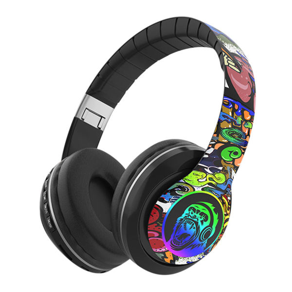 Hodemontert Bluetooth-headset Trådløst Bluetooth-headset Graffiti Live-headset [DB] B