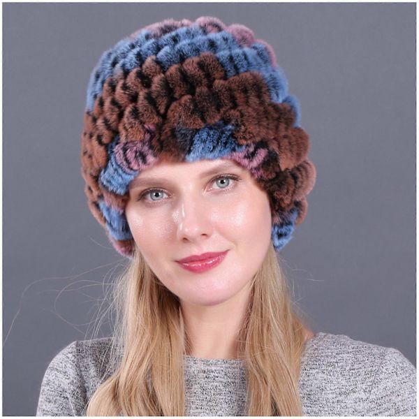 Dame Fur Beanie Hat med Plyslag for at Holde Varmen til Kolde Vinterudendørsaktiviteter [DB] 14