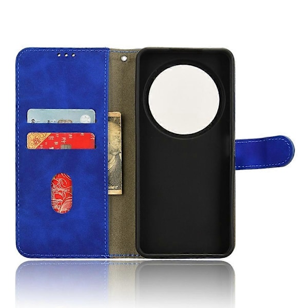 Til ZTE Blade A75 5G Læder Etui Hud-Følelse Anti-Drop Wallet Flip Telefon Cover - Grøn [DB] Multicolor Blue