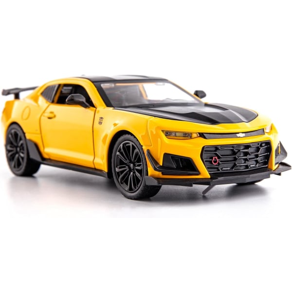 1/24 Camaro Bumblebee -automalli lelu sinkkiseoksesta valu takaisin vedettävä auton ääni ja kevyet lelut lapsille pojalle tytölle lahja