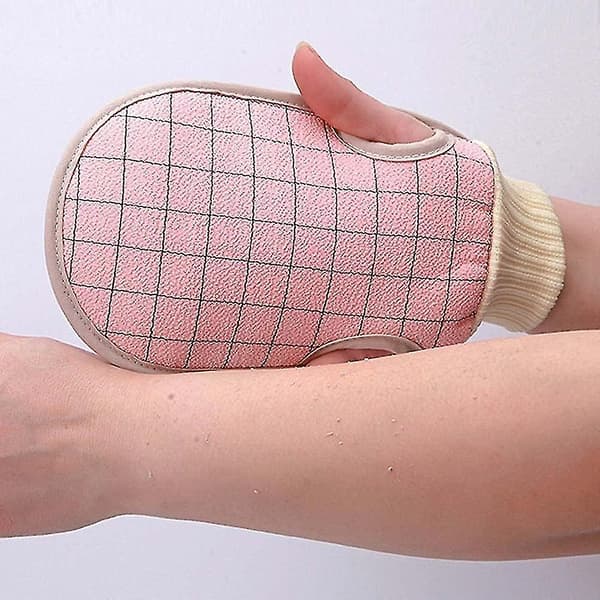 Eksfolierende handske, badehandske skrubbehandske, høj elasticitet, ikke let at deformere, gør huden glat