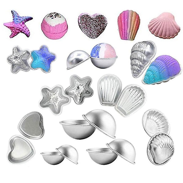 Badbombsformar Set om 16 Diy Fizzies/Badbombsform Badbombsform i rostfritt stål