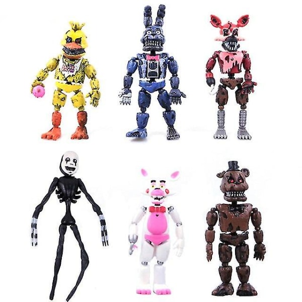 6 stk./sæt Anime Figur Five Night At Freddy Fnaf Bjørn Pvc Model Action Figur Freddy Legetøj Til Børn Fødselsdagsgaver Hot Legetøj Høj Kvalitet Db