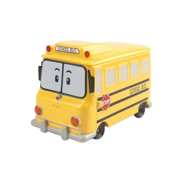 Poli Roy Haley Anime Modellbil, 3*1.5 tum Räddningsteam Robocar Barn Leksaker db School Bus