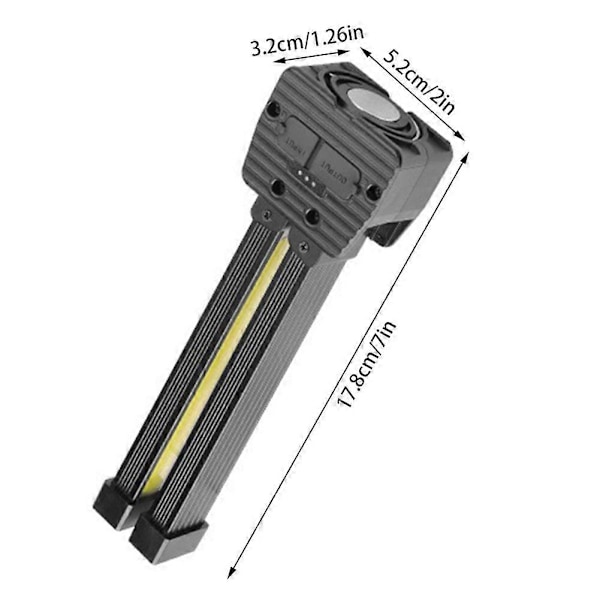 Magnetisk Gymnastiklampa LED Arbetslampa med Magnetisk Bas för Camping [DB] Black
