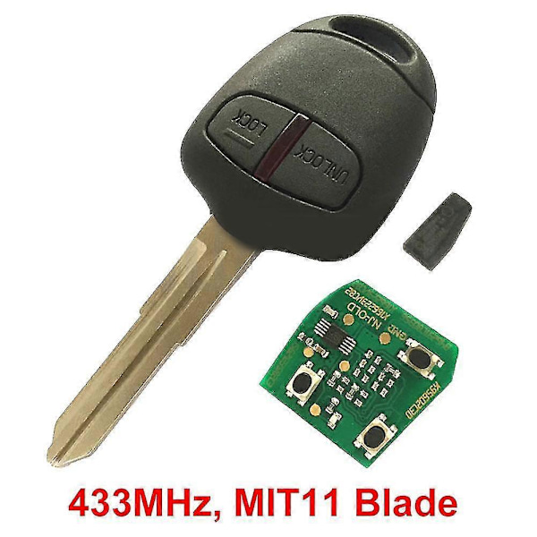 433.92MHz 2 Knappar Bil Fjärrnyckel med ID46 Chip Oslipat Blad för Mitsubishi [db]