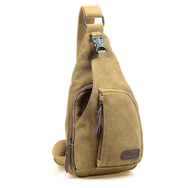 Herre Bryst Sling Bag Cross Body Skuldertasker Rejse DB Khaki