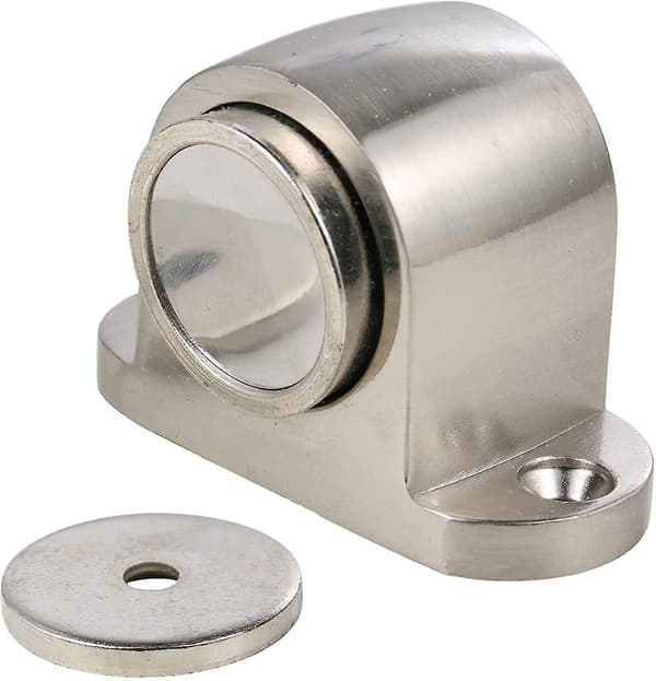 Magnetisk dørstopper i legering med monteringsbeslag og børstet finish (2-pak)[DB]
