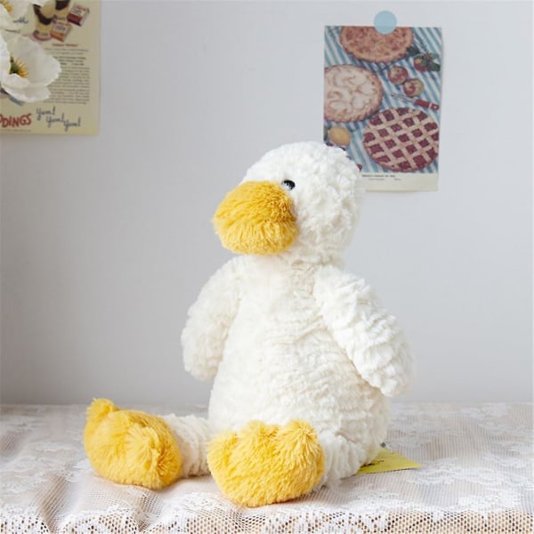 Søte andeplysjdyr, myke hvite andeplysjputer Kawaii klemmende Squishy andeplysjleker Gaver til barn Jul Valentinsdag DB
