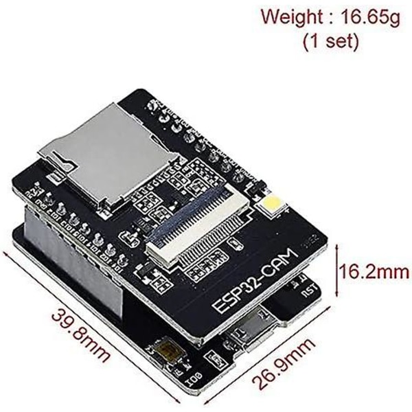 1 Pack Esp32-cam Wifi Bluetooth Esp32-cam-mb Board - Usb Till Ch340g Seriell Port Med Ov2640 2mp Kameramodul