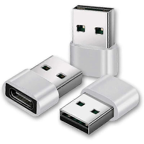 Usb C til Usb Adapter [3 Pak, Sølv], Usb A til Usb C, Usb C til Usb, Usb C Adapter, Usb C Stik, Usb Adapter, Usb C til Usb, Usb Usb C, Usb C/a db